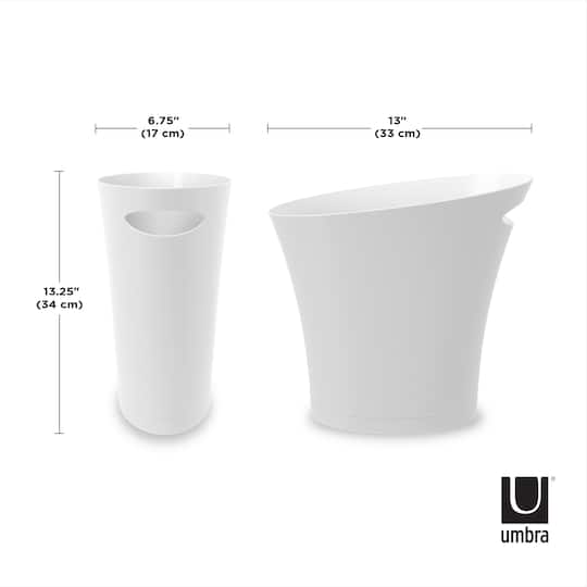 Umbra 2gal. White Skinny Trash Can